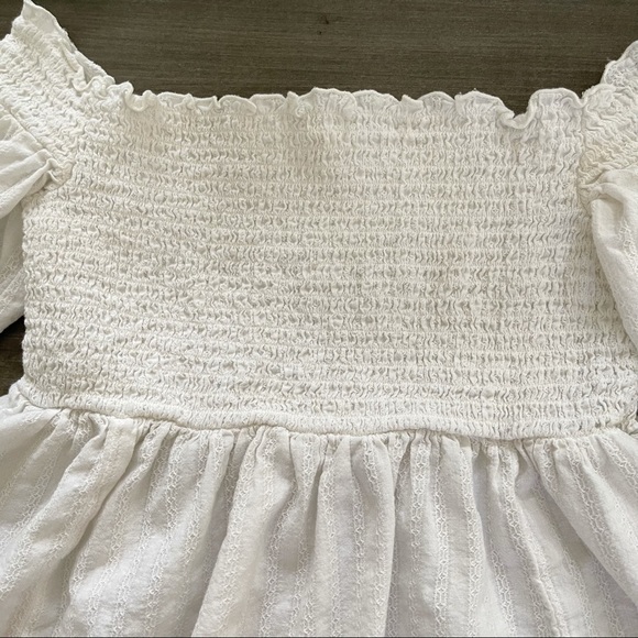 American Eagle Outfitters off the shoulder peplum white crop top size S - Picture 5 of 8